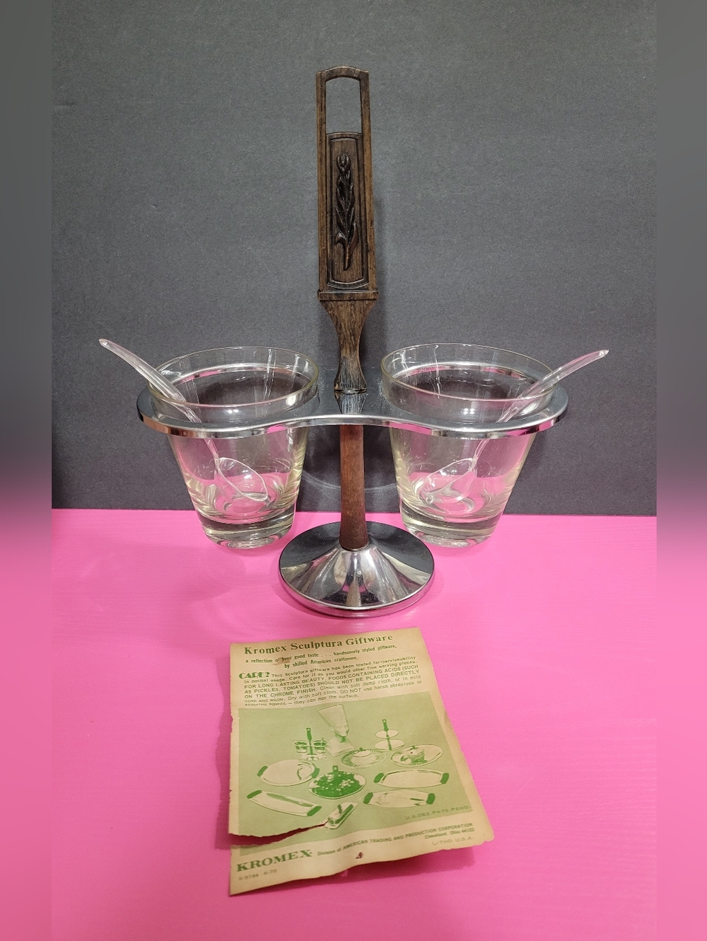 Vintage Sculptura By Kromex Double Carousel Server No. 1430-25 (0661)